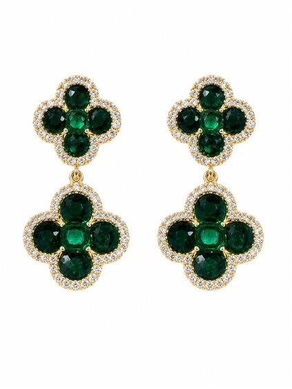 Ohrringe Ultima Edizione Dame in Silber OAO7364-VERDE-GIALLO - OAO7364-VERDE-GIALLO